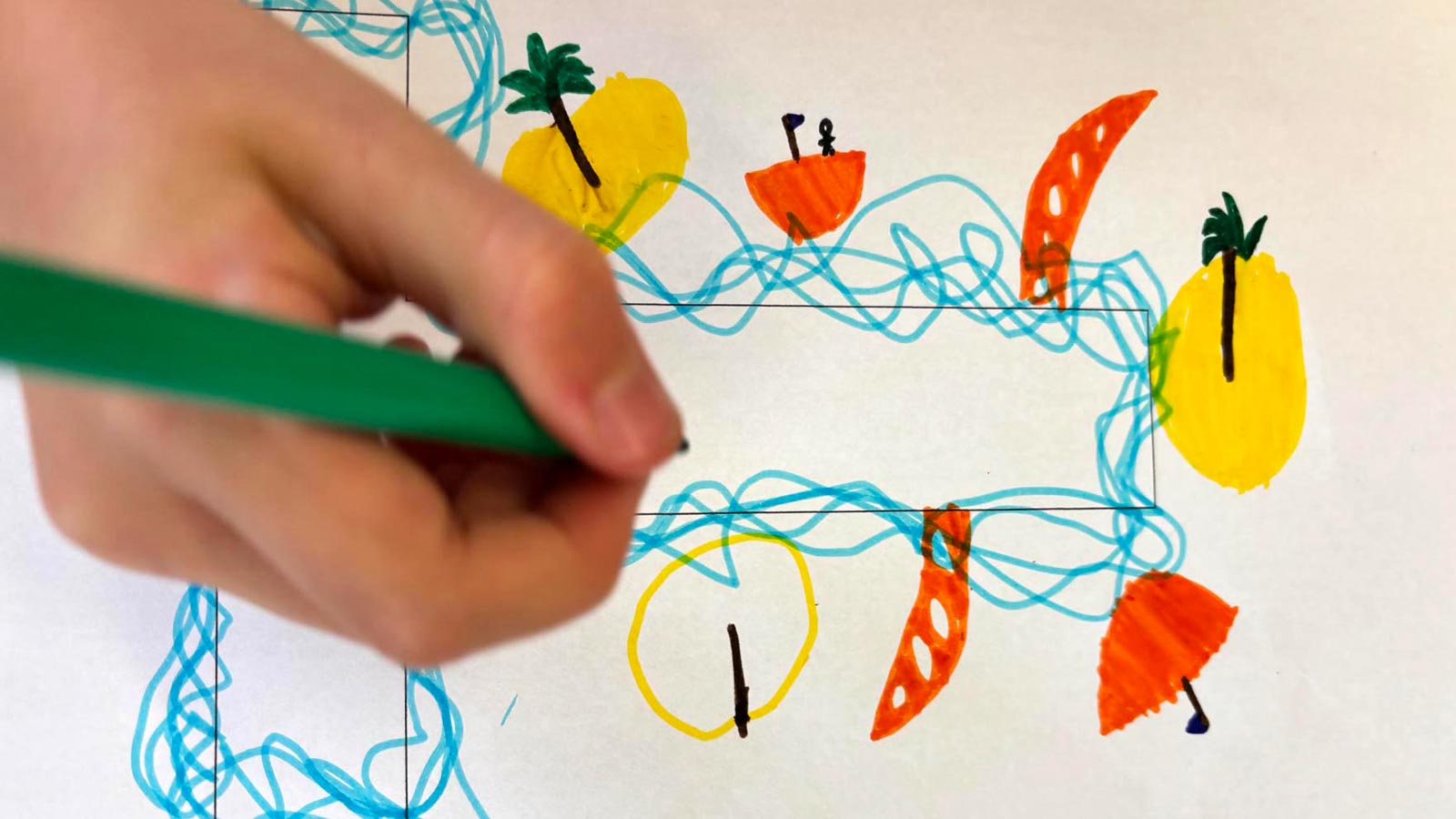 A child's drawing of a T from Together We.